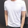 Basic Men’s T-shirt Slim Fit Polyester Short Sleeve Undershirt