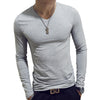 White Solid Color Basic Slim Men’s T-shirt