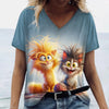 Summer Women’s Cat Print T-Shirt