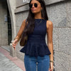 Women's New Fashion Slim Fit Sleeveless Ruffle Top