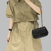 Summer Fashion Button-Up Overalls Dress
