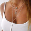Turquoise Leaf & Feather Multi-Layer Necklace